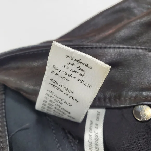 Blank NYC Vegan / Faux Leather Dark Brown Skinny Pants Size 26 - Picture 10 of 16
